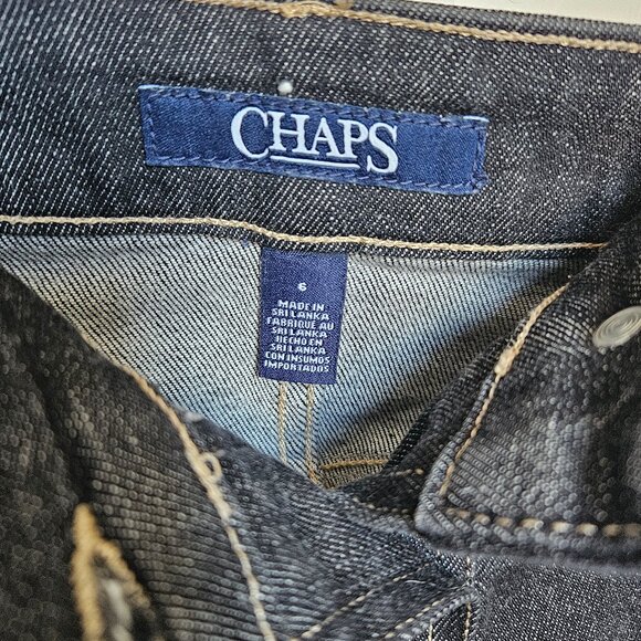 NWOT Chaps Women's Black Wash Denim Skirt - Picture 4 of 8